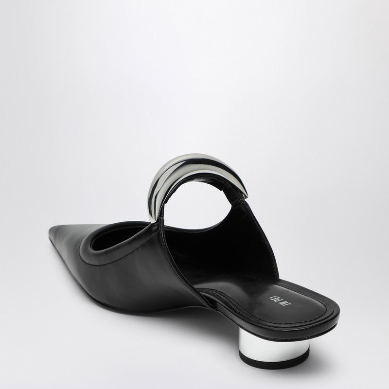 JW PEI Sabot Helena perforated black clogs in vegan leather