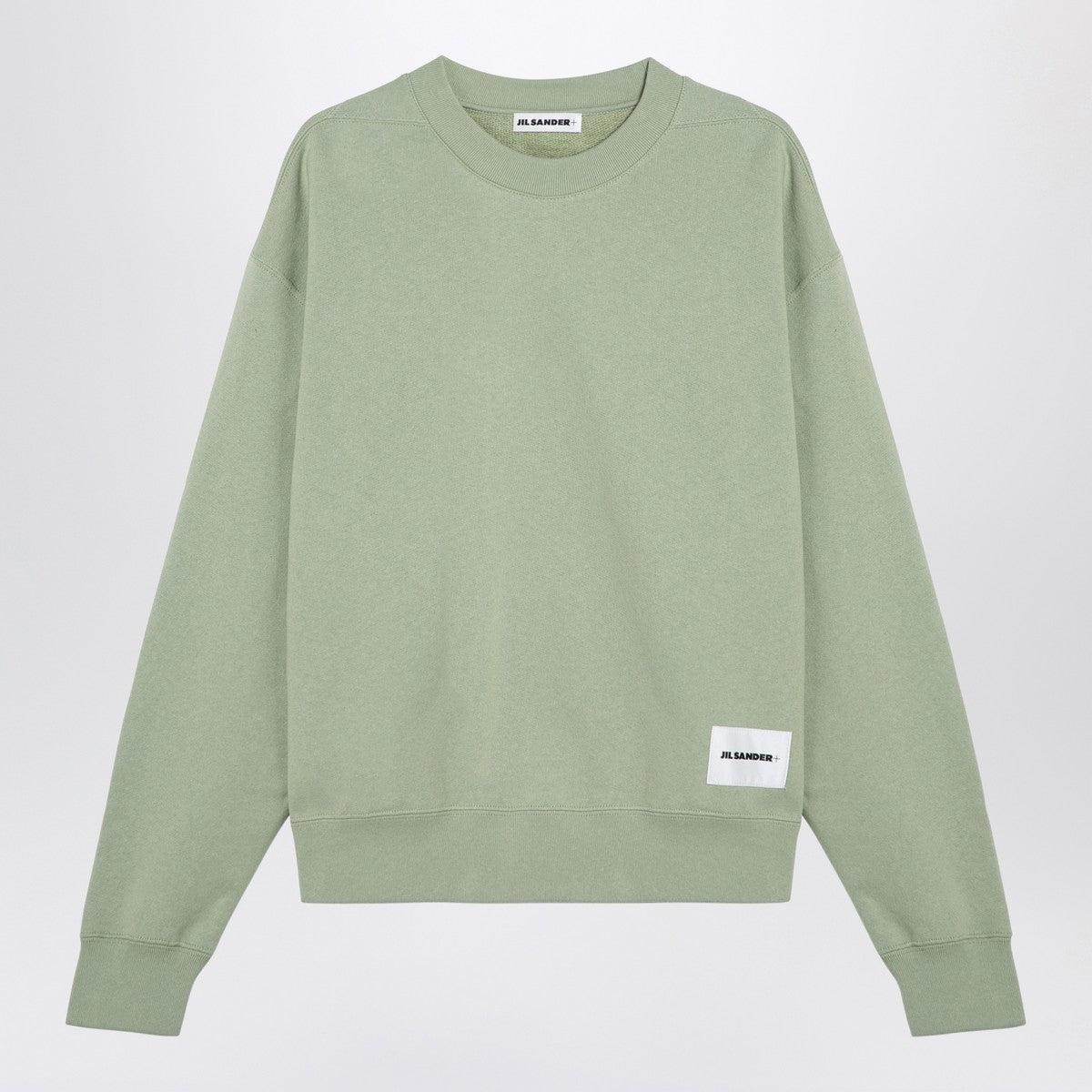 Apple Green Cotton Crew‑Neck Sweatshirt — Jil Sander