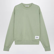 Apple Green Cotton Crew‑Neck Sweatshirt — Jil Sander