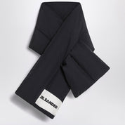Jil Sander Black padded scarf with logo