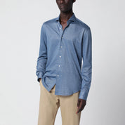 XACUS Light Blue Cotton Blend Tailor Fit Shirt