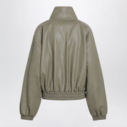 The Frankie Shop Nolita faux leather bomber jacket in sage