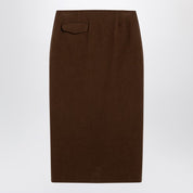Margaux Lönnberg Brown Jagger midi skirt in wool blend