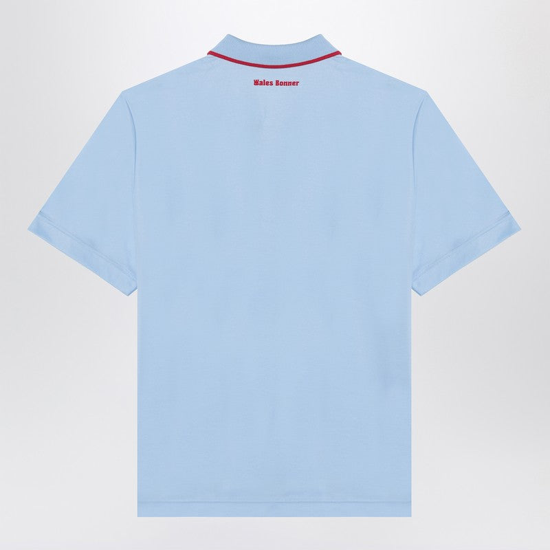 adidas by Wales Bonner Light blue polo shirt with logo