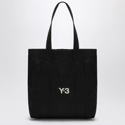 adidas Y-3 Black cotton tote bag with logo