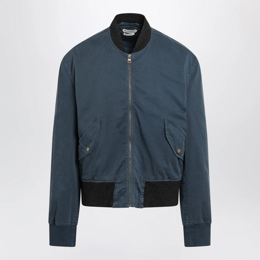 J.W. Anderson JW Anderson Navy Blue Cotton Jacket With Vintage Finish