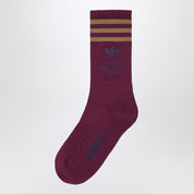 Chaussettes rouges bordeaux adidas x Brain Dead avec logo brodé