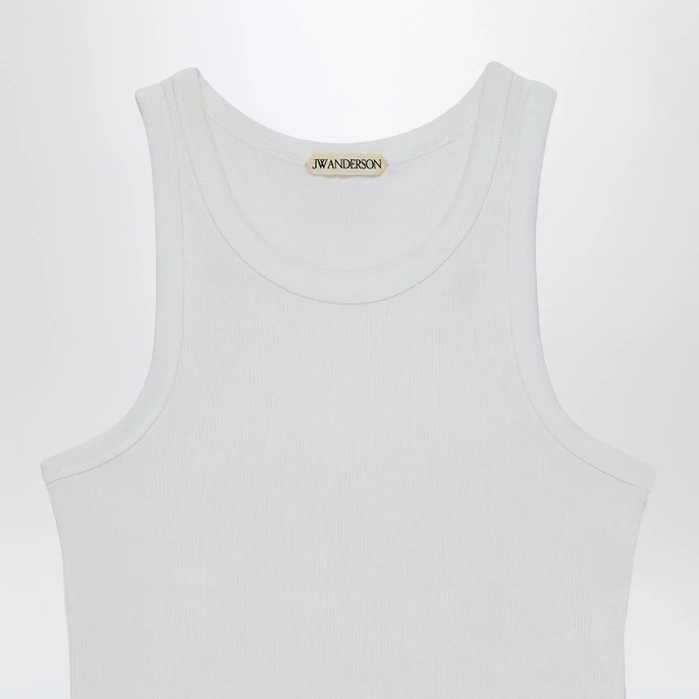 J.W. Anderson White Ribbed Modal Tank Top — Women’s Topwear