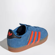 adidas Originals Gazelle Focus Blue/Solar Orange Sneakers with elasticated laces