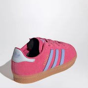 adidas Originals Elastic Gazelle Sneakers in Shock Pink/Blue Spark/Halo Blue