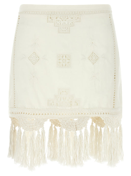 Isabel Marant Sandra Skirt — White Mini Skirt