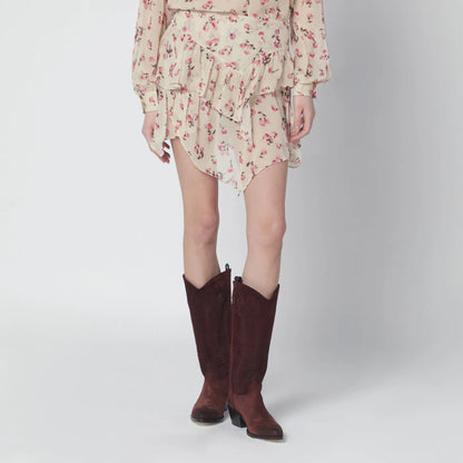ISABEL MARANT Étoile Lolita Beige Mini Skirt — Floral