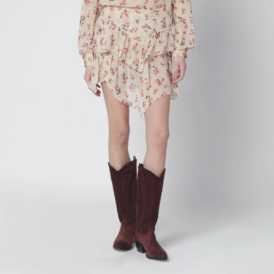 ISABEL MARANT Étoile Lolita Beige Mini Skirt — Floral