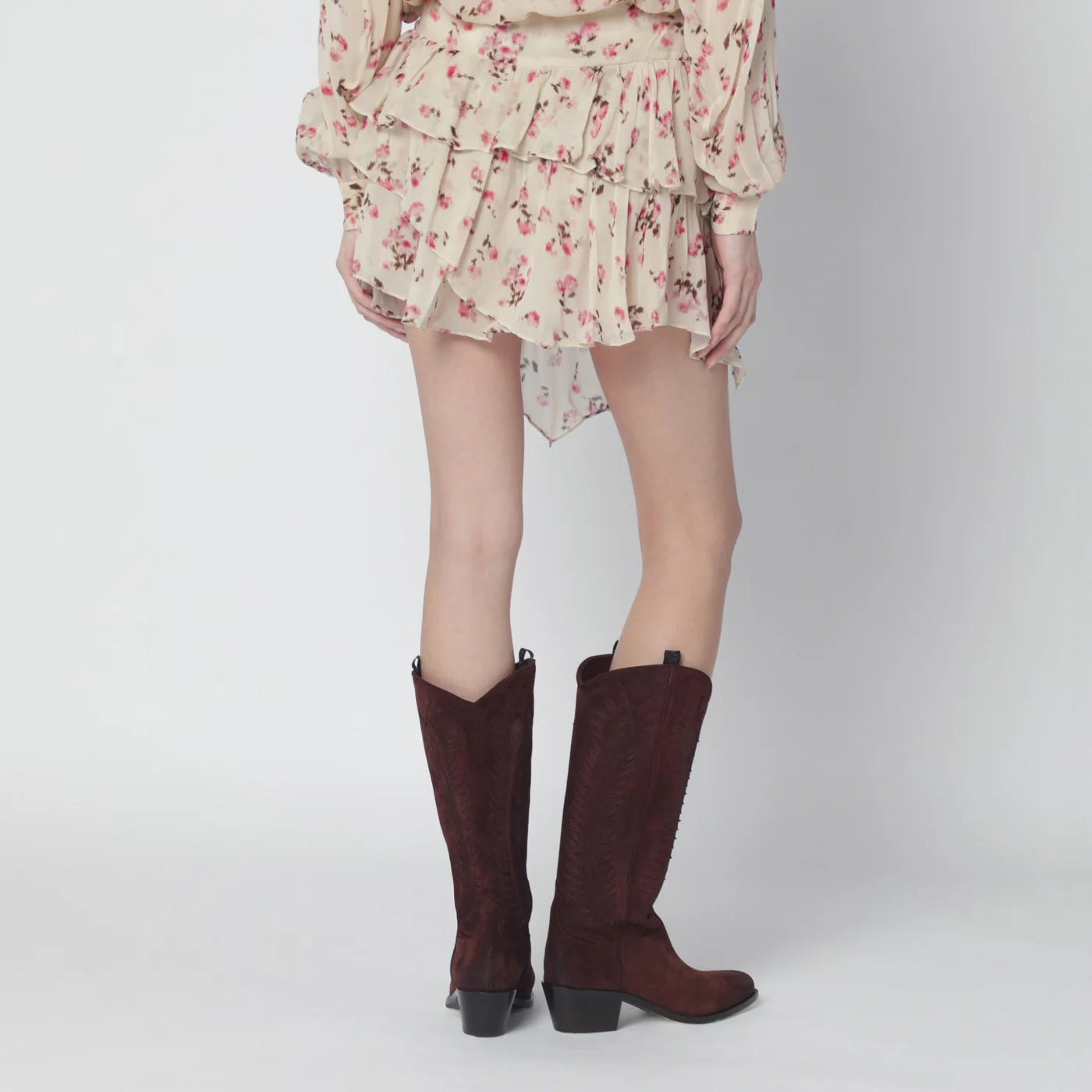 ISABEL MARANT Étoile Lolita Beige Mini Skirt — Floral