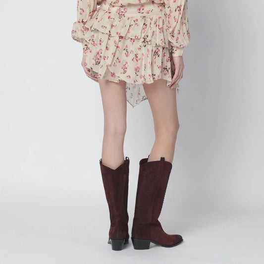 ISABEL MARANT Étoile Lolita Beige Mini Skirt — Floral