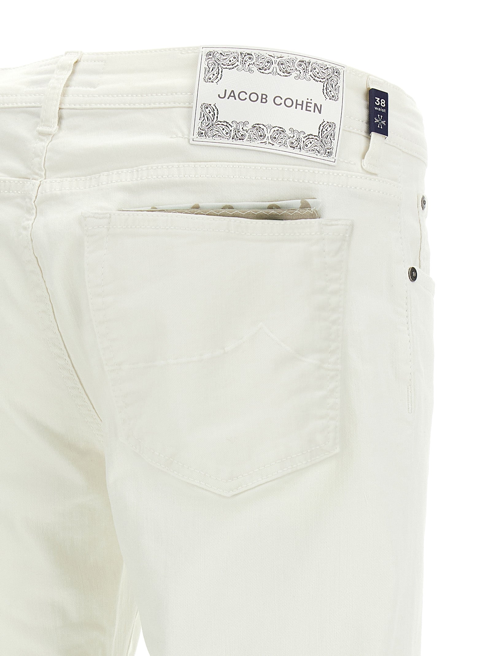 Jacob Cohen Bard Jeans — Slim White Straight Fit Jeans