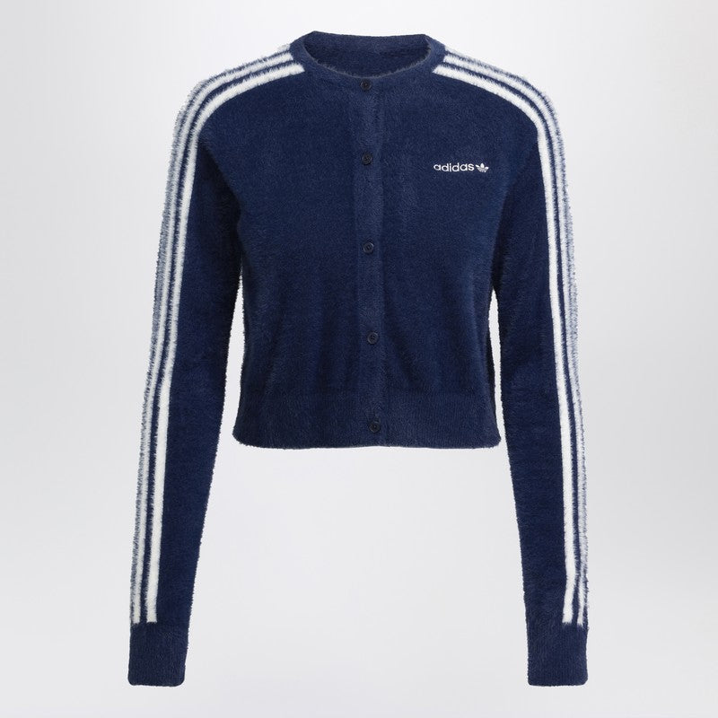 adidas Originals Indigo blue fluffy knitted cardigan