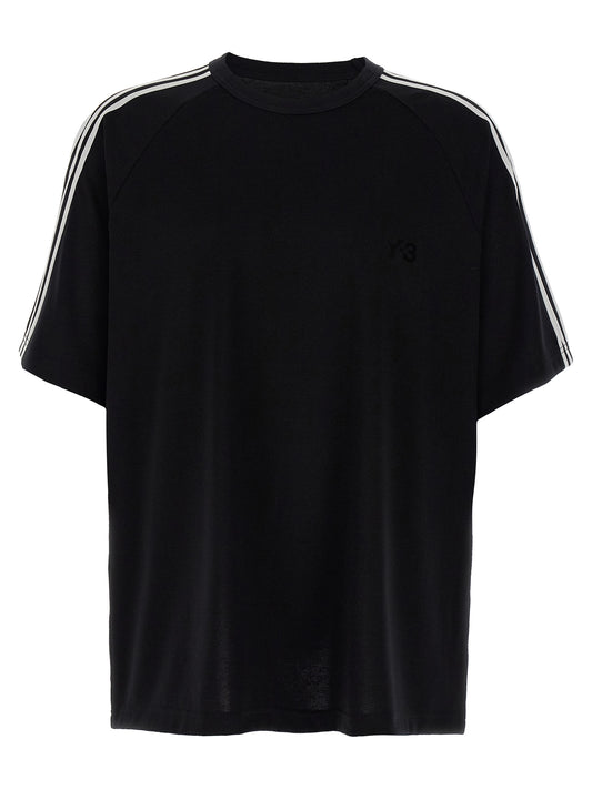 Y-3 3 Strisce T‑shirt — Women's Topwear, White/Black