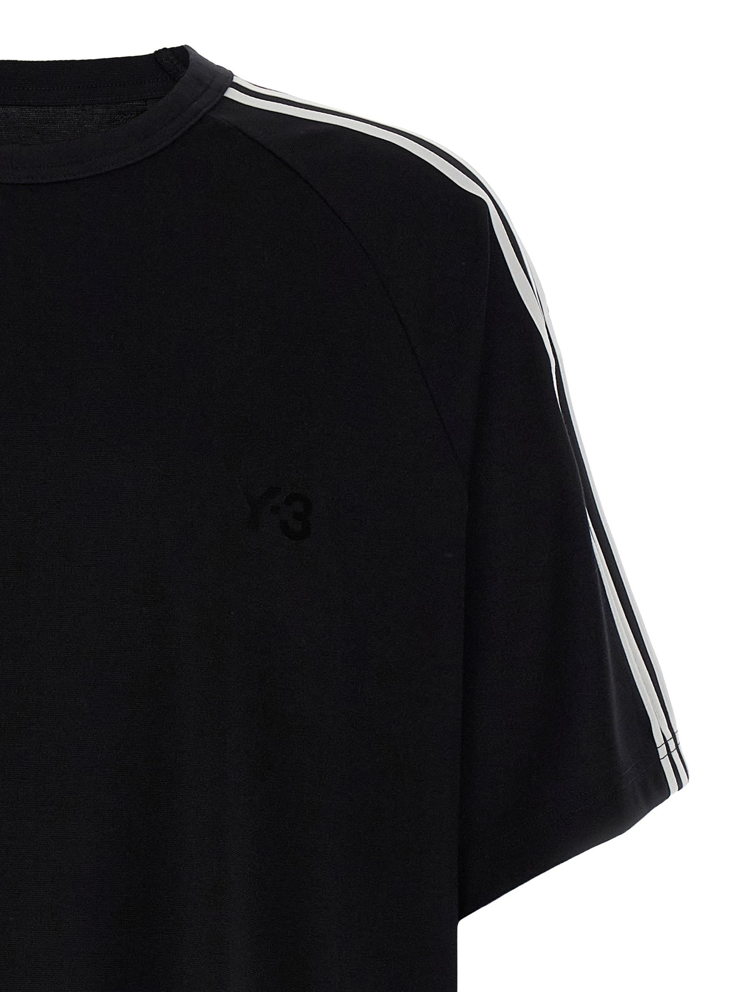 Y-3 3 Strisce T‑shirt — Women's Topwear, White/Black