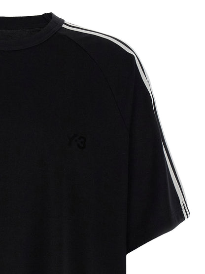 Y-3 3 Strisce T‑shirt — Women's Topwear, White/Black