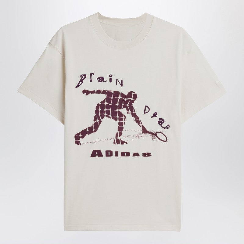 T-shirt en coton ivoire adidas x Brain Dead avec logo