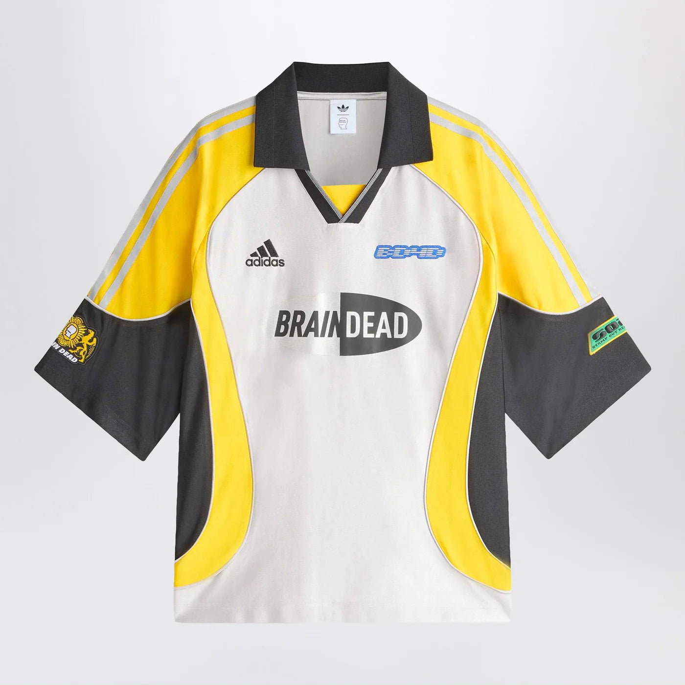 adidas x Brain Dead Football T‑shirt — Silver Metallic