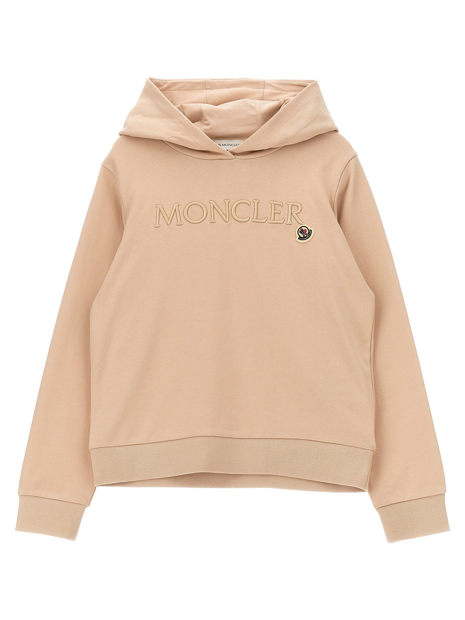 Moncler Enfant Pink Embroidered Hoodie for Girls