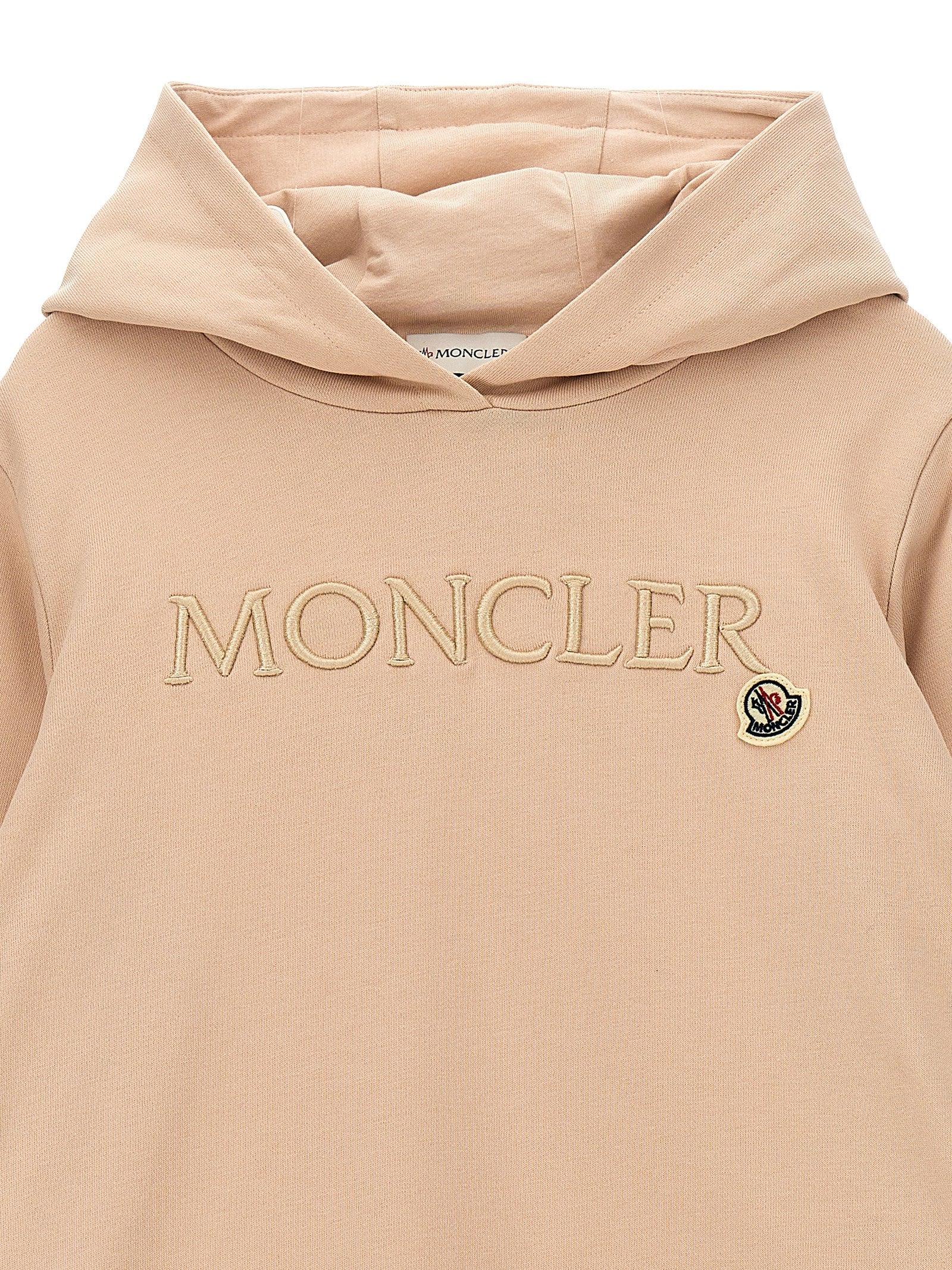 Moncler Enfant Pink Embroidered Hoodie for Girls