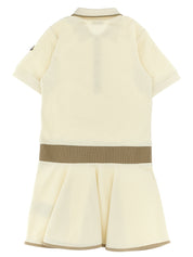 Moncler Enfant Piqué Dress for Girls — White Dress