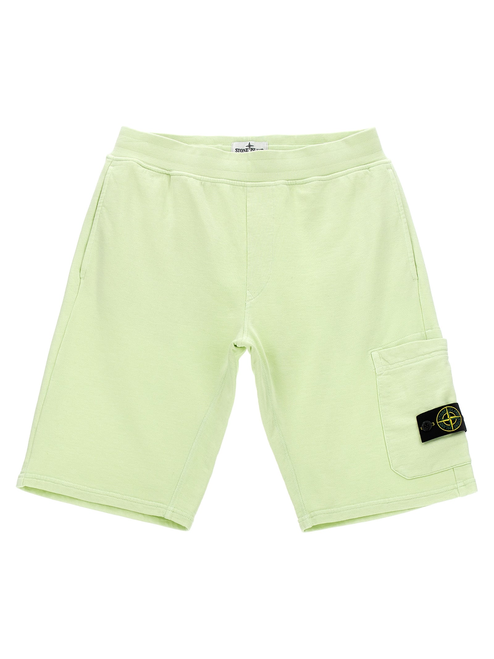 Stone Island Junior Cargo Badge Bermuda Shorts - Green