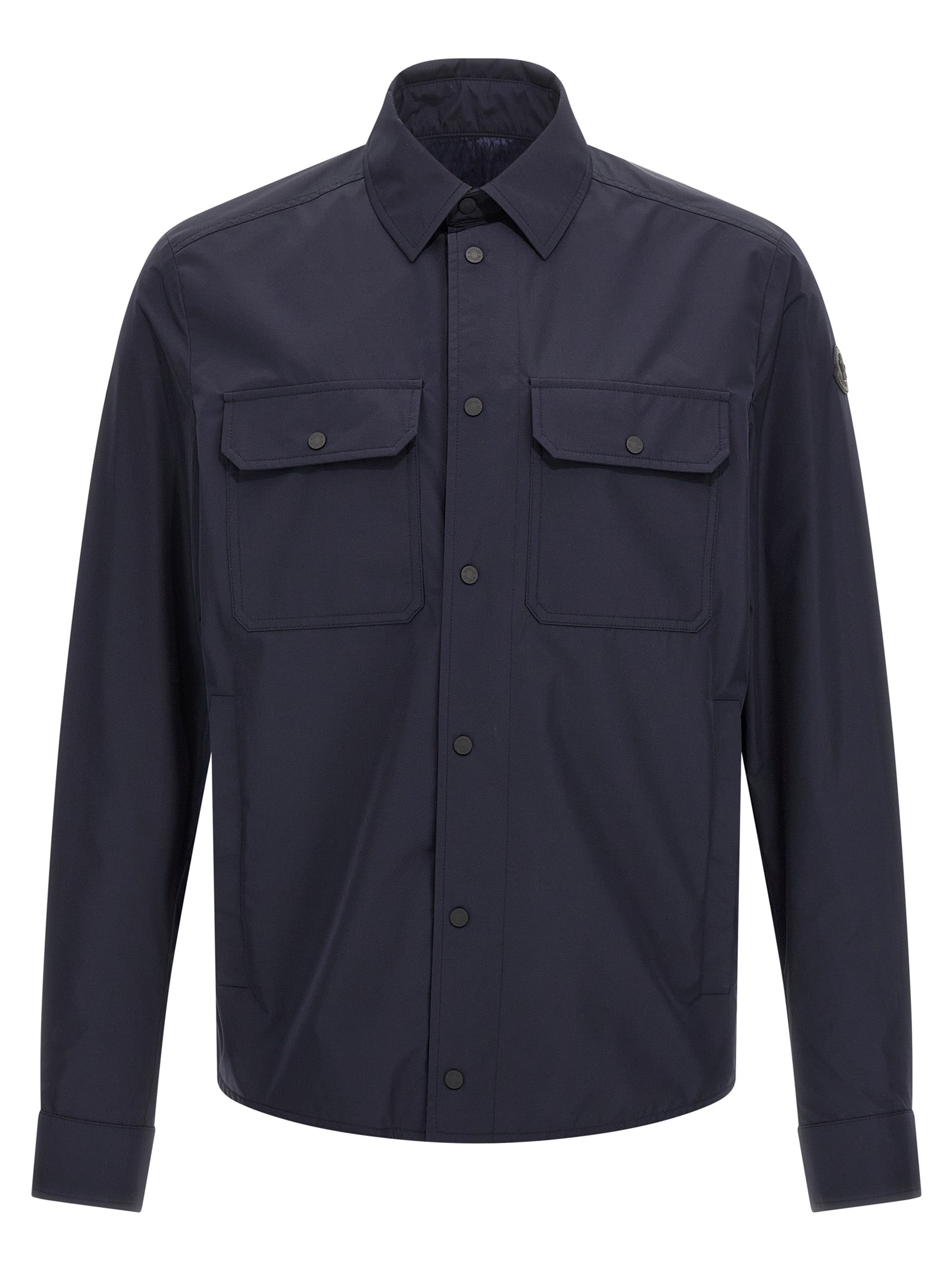 Moncler Tech Fabric Shirt — Men's Blue Performance Shirt