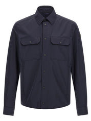 Moncler Tech Fabric Shirt — Men's Blue Performance Shirt