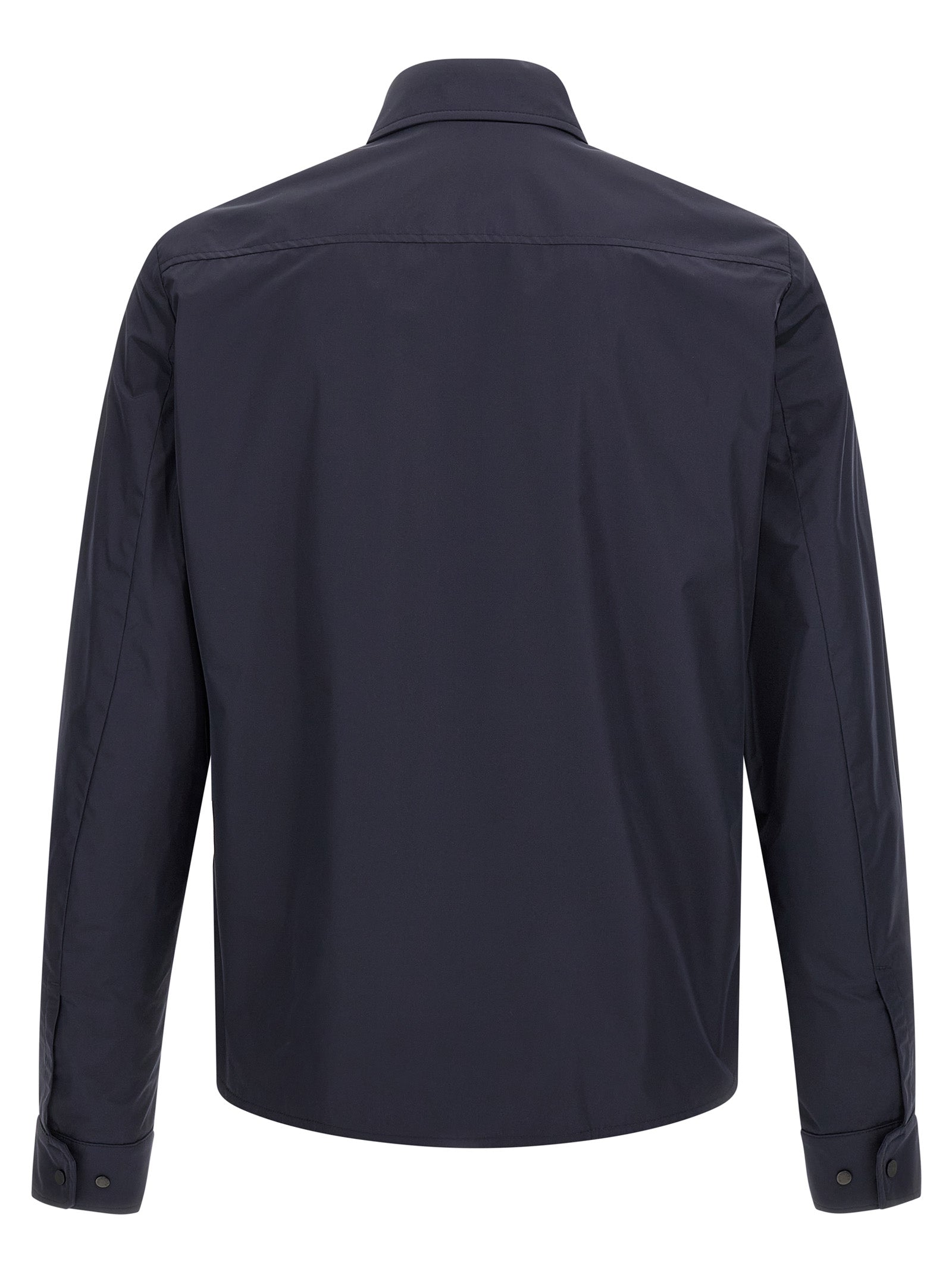 Moncler Tech Fabric Shirt — Men's Blue Performance Shirt