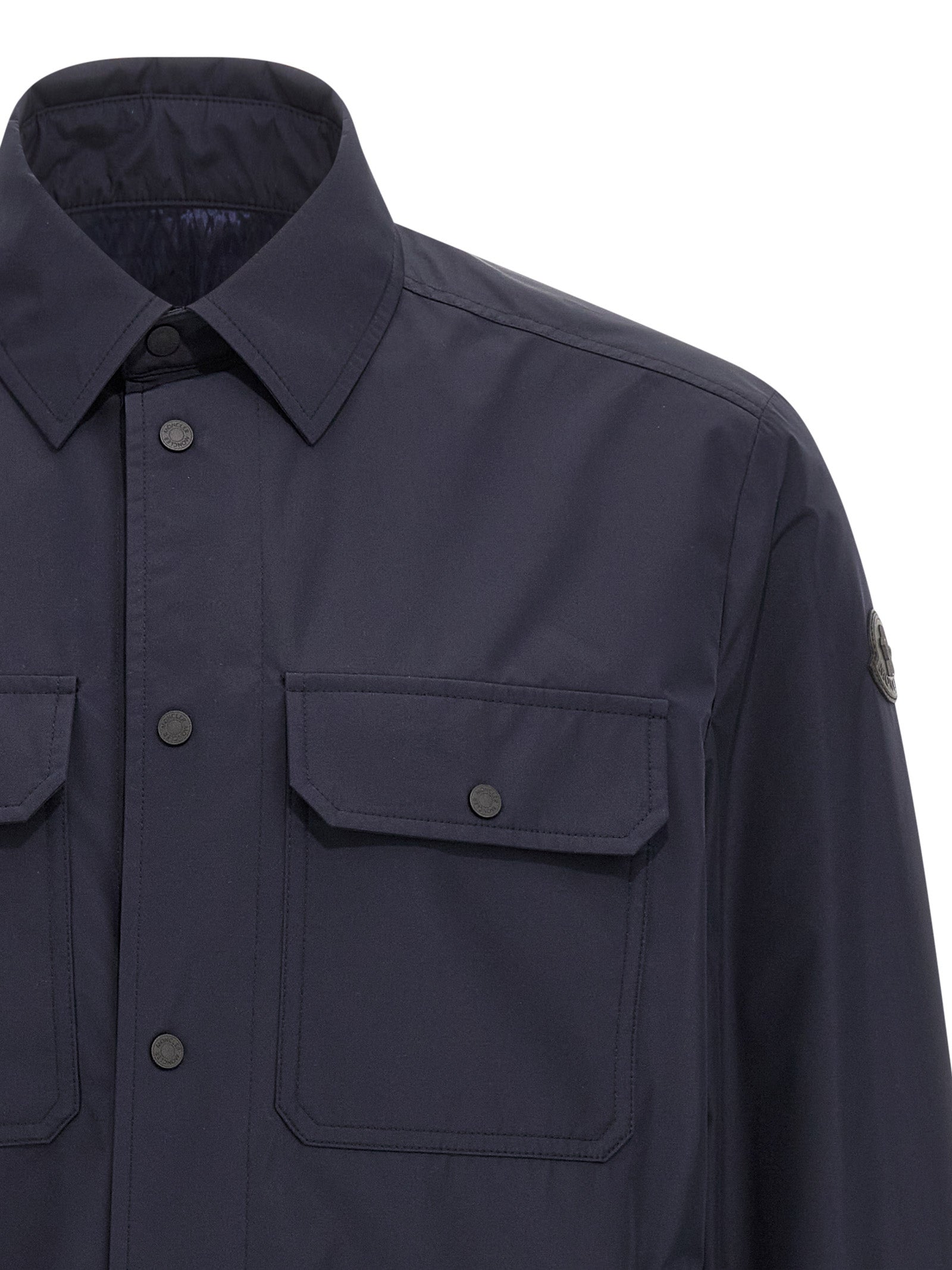 Moncler Tech Fabric Shirt — Men's Blue Performance Shirt