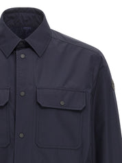 Moncler Tech Fabric Shirt — Men's Blue Performance Shirt