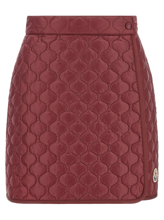 Moncler Square Quilting Skirt — Women's Bordeaux Mini