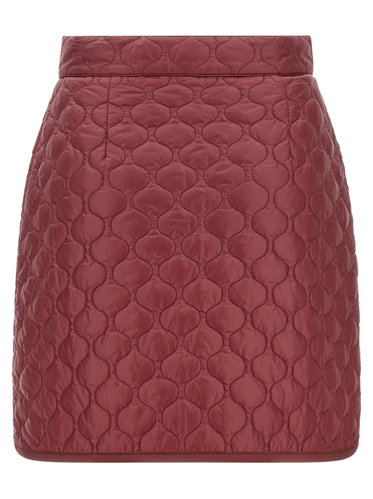 Moncler Square Quilting Skirt — Women's Bordeaux Mini