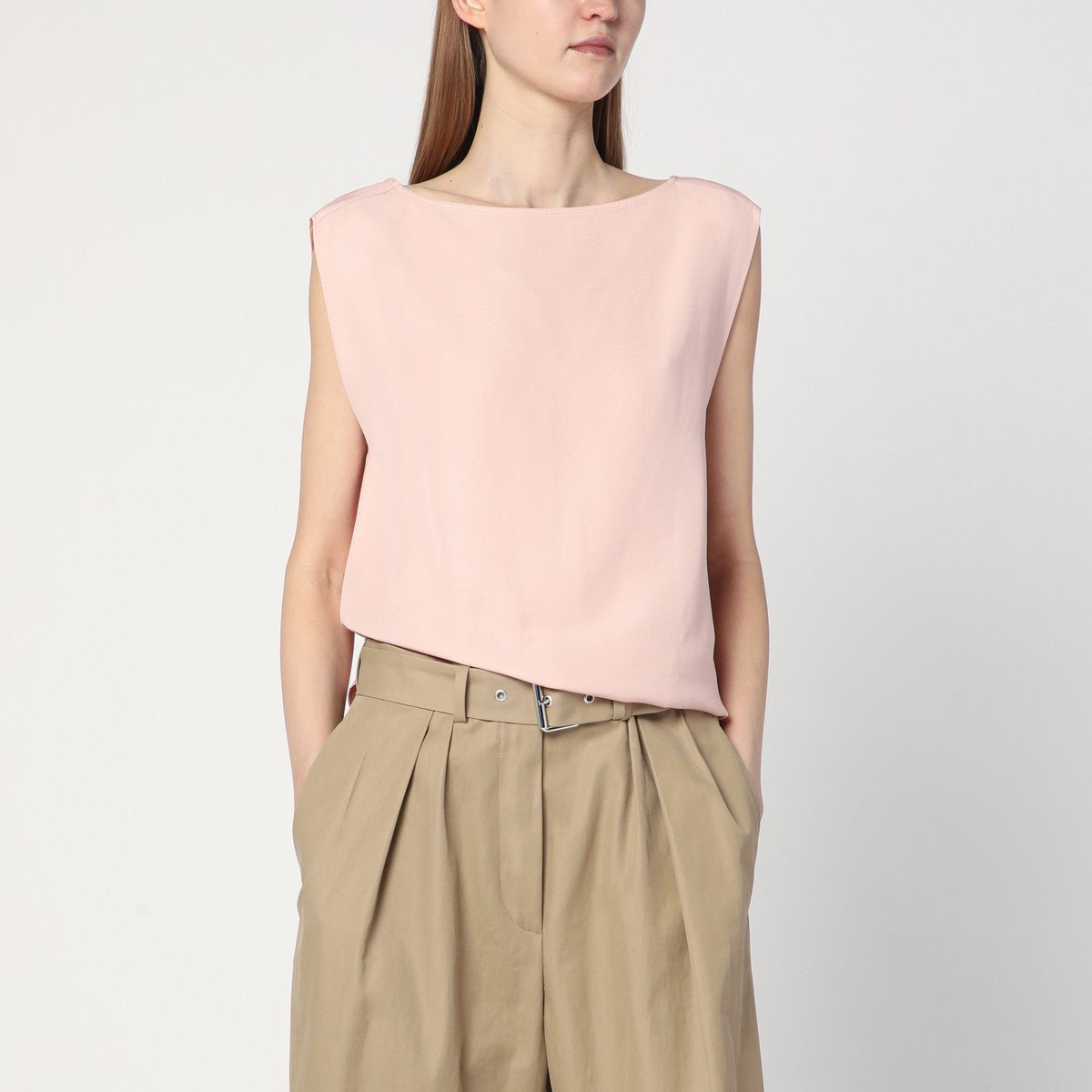 Calvin Klein light pink blouse in linen blend