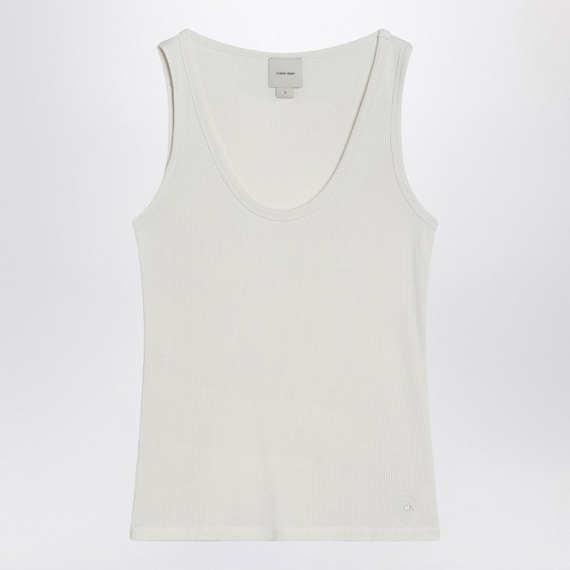 Calvin Klein Ivory ribbed tank top