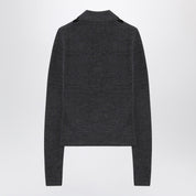 Ganni Grey polo with wool diamonds