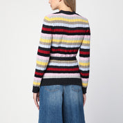 Ganni Multicoloured striped cardigan with belt