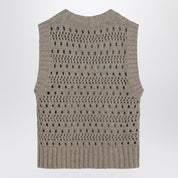 Ganni Perforated vest with logo inlay