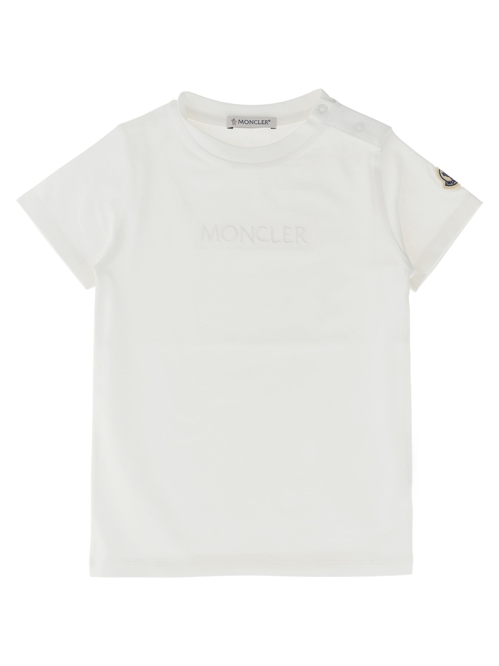 Moncler Enfant Logo Embroidery T-shirt for Girls — White