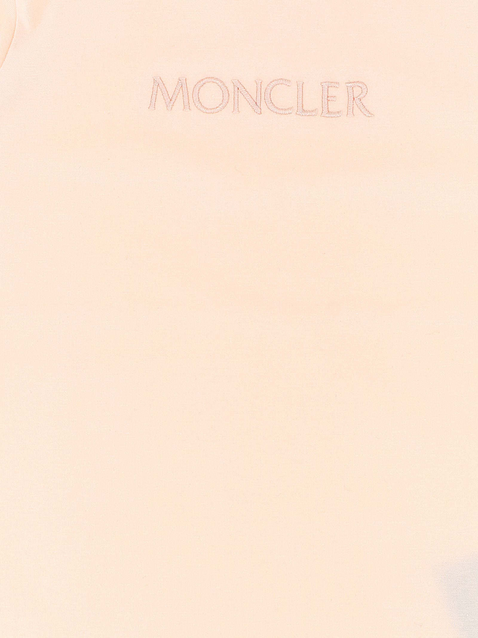 Moncler Enfant Logo Embroidery T-shirt — Pink Topwear