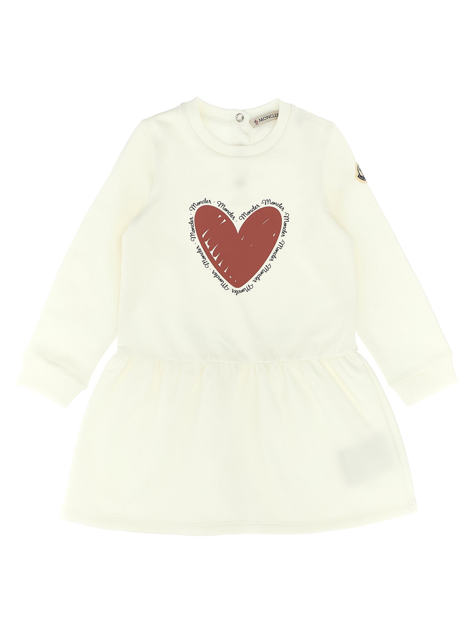Moncler Enfant Printed Dress for Girls - White, FW25