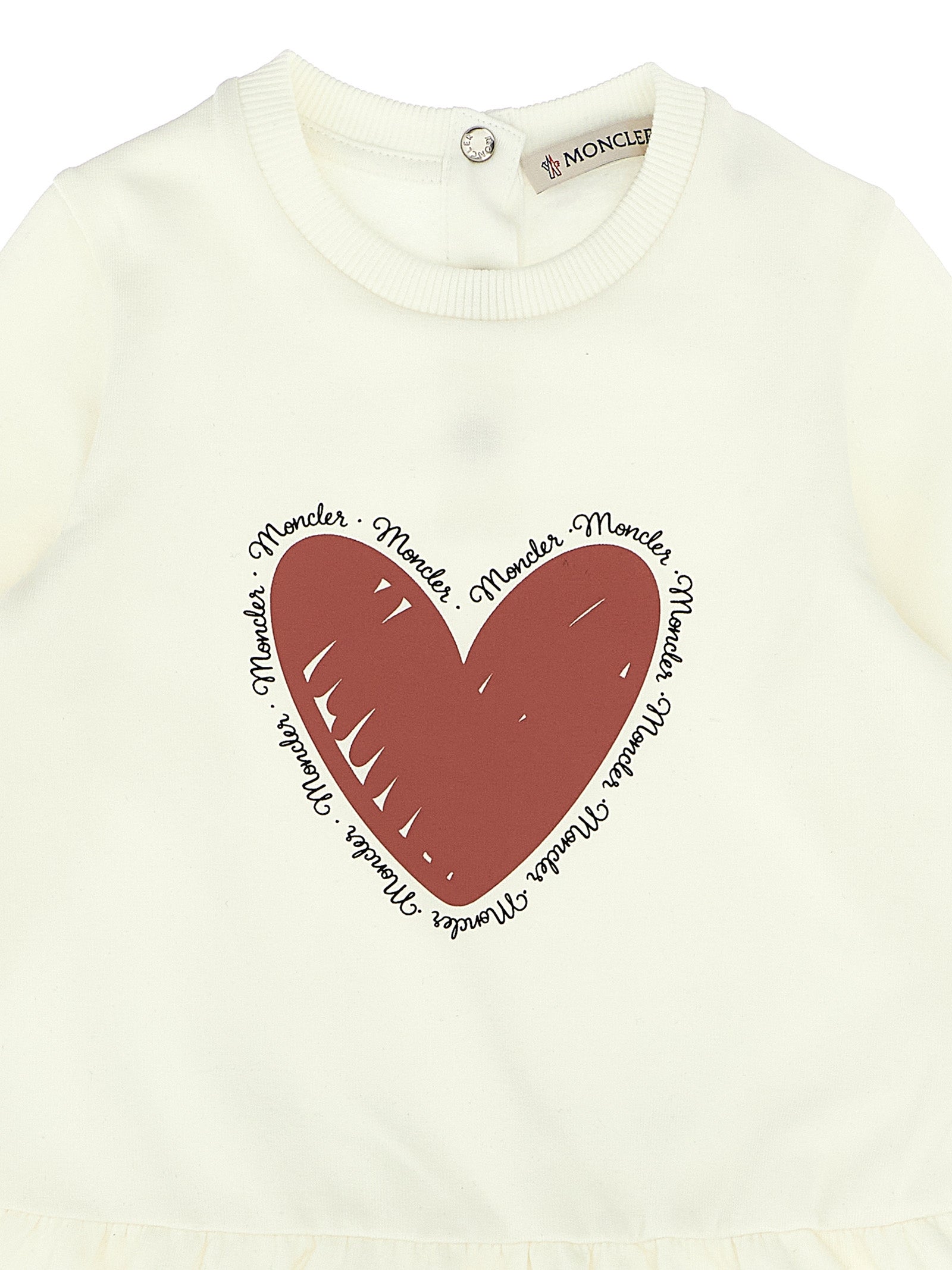 Moncler Enfant Printed Dress for Girls - White, FW25