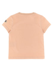 Moncler Enfant Logo Embroidery T-shirt — Pink Topwear