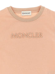 Moncler Enfant Logo Embroidery T-shirt — Pink Topwear