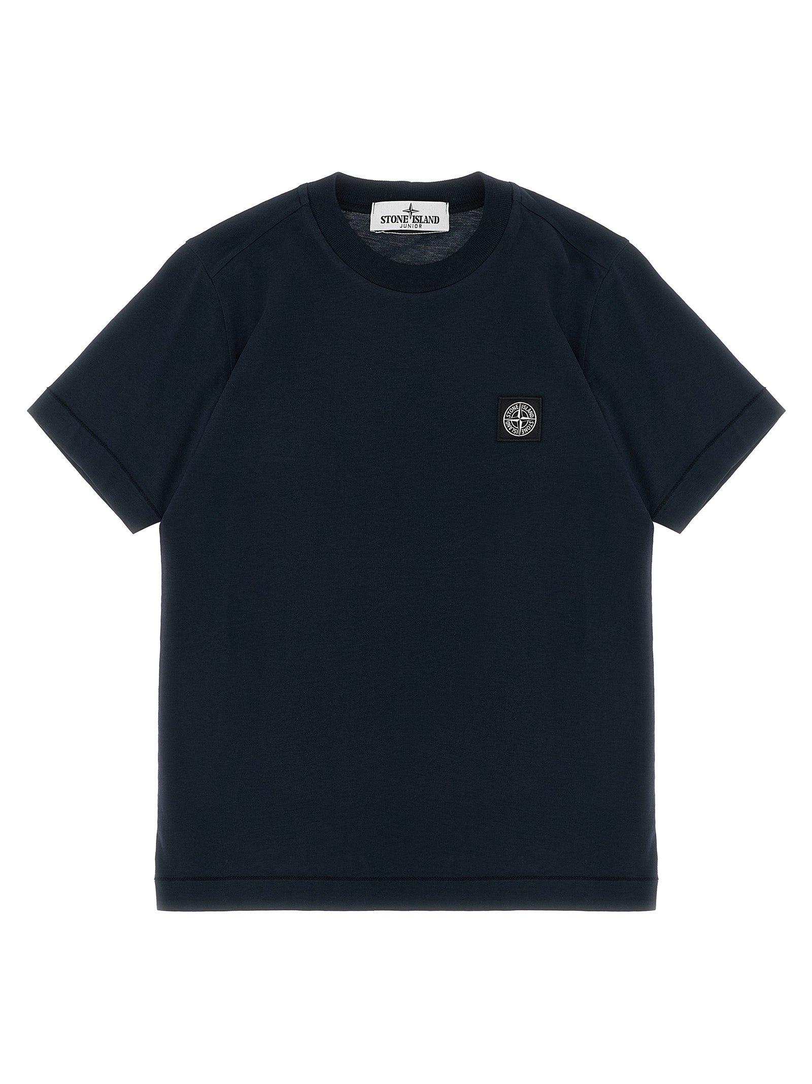 Stone Island Junior Logo Patch T-shirt for Kids — Blue