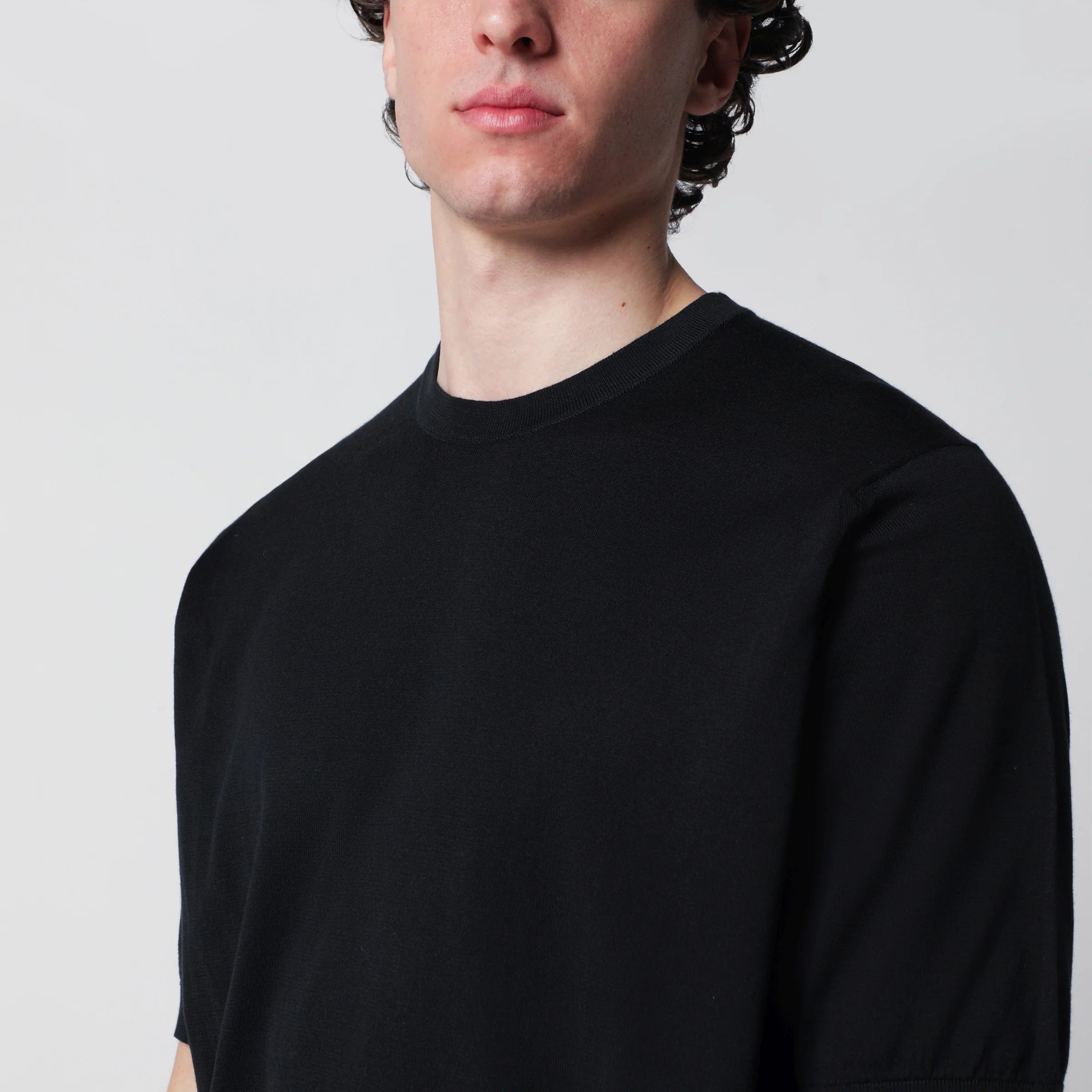 JOHN SMEDLEY Kempton black cotton sweater